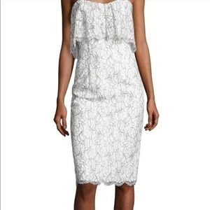 Black Halo Floral Strapless Sheath sz 4